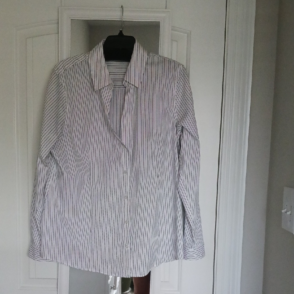 The Limited Black and White Striped Shirt.  Pit to Pit is 22.5
